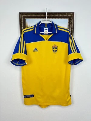 Camiseta de fútbol local de Suecia 2000 Camiseta de fútbol Adidas Camiseta de la Selección Nacional Talla M Foto 1 de 4