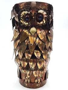 MCM Brutalistische Eule Metall Skulptur Schirmhalter Glasaugen hat Tropfschaleneinsatz - Bild 1 von 22