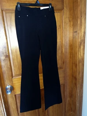 INC International Concepts Black Flare Leg Pants Women PP  Trousers Stretch - Image 1 of 4