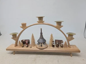 Erzgebirgische Seiffen Holz Kerzenbogen Schwibbogen Germany Handarbeit (F1) - Bild 1 von 12