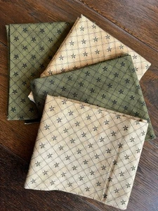 MODA Seasonal Little Gatherings Primitive Gatherings 4 Fat Quarters Plaid Prints - Picture 1 of 3