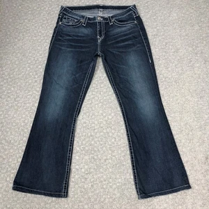 Jeans True Religion donna 34 blu Becca bootcut denim lavaggio scuro patta tasca giorno - Foto 1 di 18