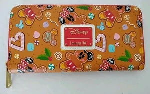 Loungefly Disney Mickey und Minnie Lebkuchen Weihnachten Geldbörse mit umlaufendem Reißverschluss - Bild 1 von 5