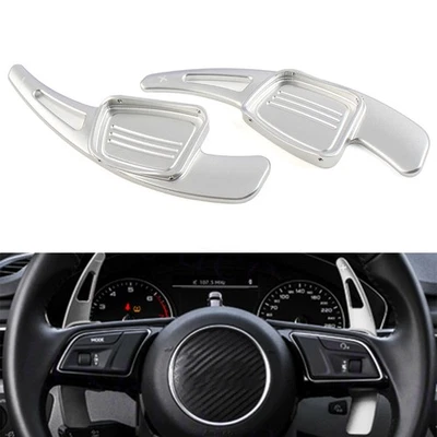 Silver Steering Wheel Paddle Shifter for Audi A3 A4L A5 A6L S3 S4 Q2 Q5L Q7 TTS - Image 1 of 4