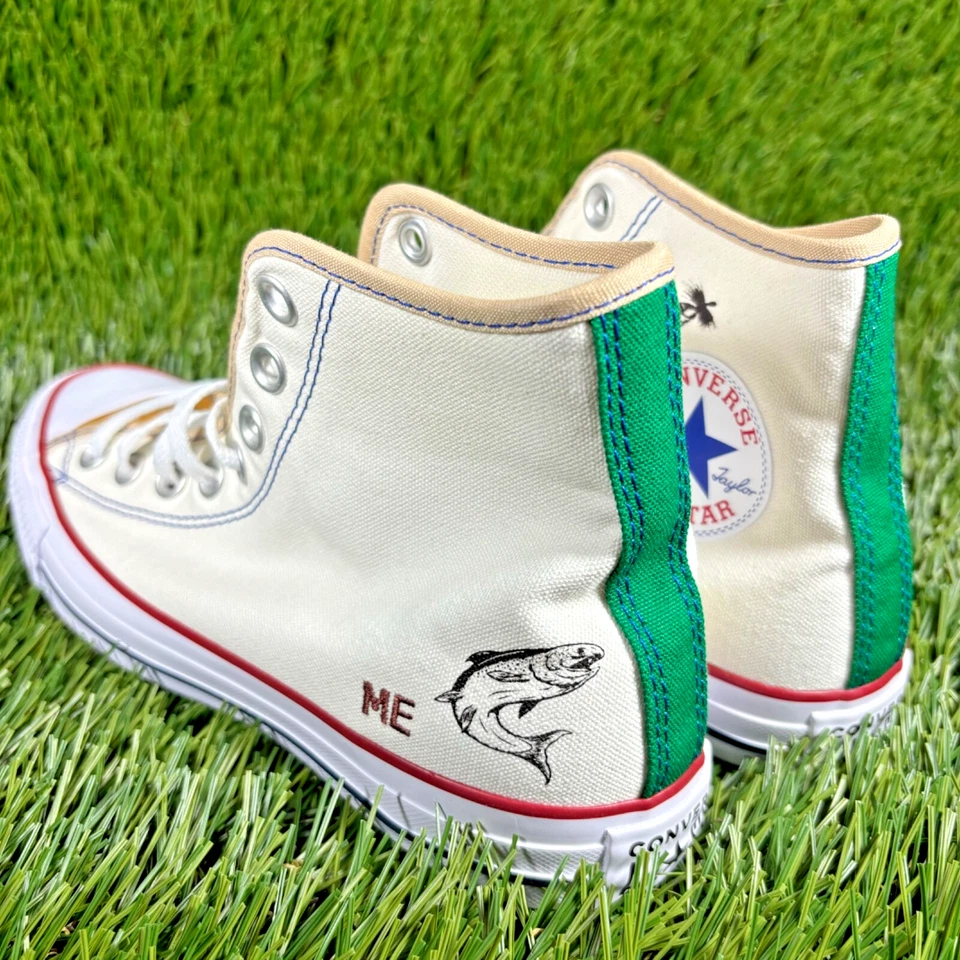 Converse CTAS High Top Feminino 8.5, Masculino 6.5 Chuck Taylor All Star Bege Peixe Mosca - Imagem 1 de 4