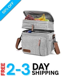 Isolierte graue Brotzeittasche für Erwachsene - auslaufsicher & leicht zu reinigen, 15 l Fassungsvermögen - Bild 1 von 10