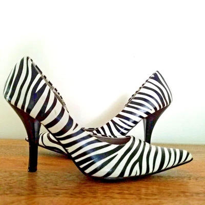 Charlotte Russe Platform Zebra Print Stiletto High Heel Slip On Shoe Women 10 - Image 1 of 4