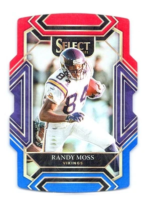 Randy Moss 2021 Panini Select #237 Red & Blue Prizm Die Cut HOF - Image 1 of 2