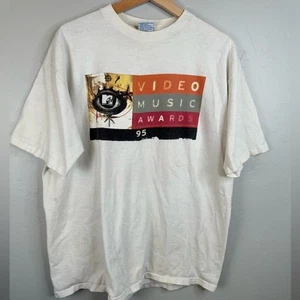 Camiseta De Colección MTV VMAs 1995 Camiseta de Punto Único Años 90 Video Musical Premios XL - Imagen 1 de 11