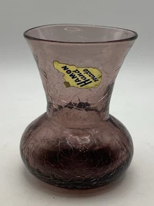 Vintage Hamon Glas mundgeblasene Amethyst Crackle Glas Vase, 3,25", USA, EUC - Bild 1 von 7