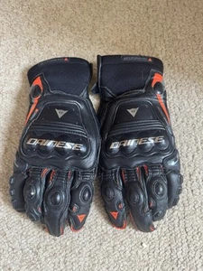 Dainese Steel Pro IN Gloves Size M 8.5 Black Fluro Red - Picture 1 of 4