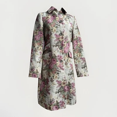 Abrigo Zara Jacquard Sencillo Pecho Hecho en España Talla Pequeña Foto 1 de 4