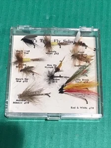 Vintage L.L. Bean Freeport Maine Trout Fly Selection In Case Unused Fishing Tack - Picture 1 of 12