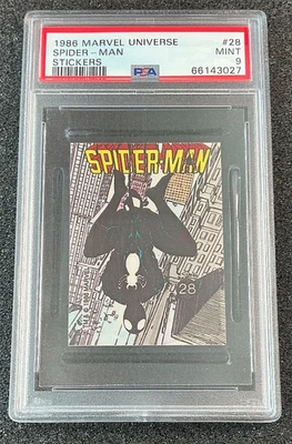 1986 Marvel Universe Stickers #28 Spider-Man PSA 9 - Image 1 of 2