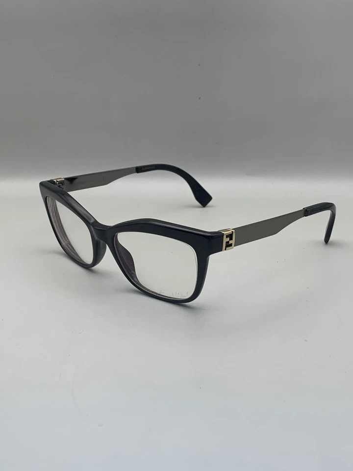 Marco de gafas Fendi para mujer negro dorado FF0350 KKI hecho en Italia diseñador Foto 1 de 4