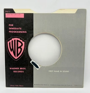Warner Brothers WB Records Company Sleeve 45 RPM Vinyl Cardstock Pink Logo - Picture 1 of 6