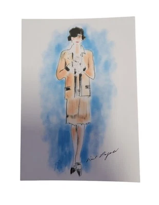 Tarjeta en blanco Gabrielle Chanel rara 5X7 bronceada/negra/azul 2 juegos de 5 tarjetas $50. Ea Foto 1 de 3