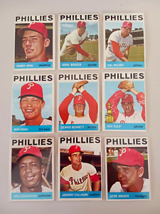Lot of 1964 Topps PHILADELPHIA PHILLIES  Vintage Baseball . RAY CULP, GENE MAUCH
