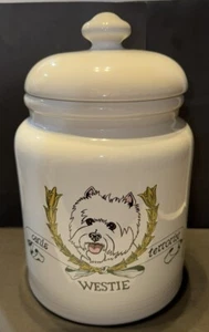 Zeppa Kent Studios Westie Dog Cookie Jar Canister 10” T 6.5” Round EUC! - Picture 1 of 9