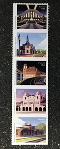2023USA #5758-5762b Forever Historic Railroad Stations - Strip of 5 Mint - Picture 1 of 3