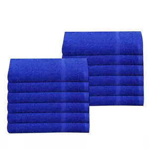 12 Pack Small Hand Gym Guest Sport Towels Royal Blue 30 x 85 cm 100% Cotton - Picture 1 of 1