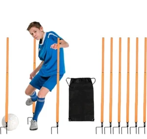 Removable Soccer Agility Training Poles Adjustable for Soccer/Football 6pc & bag - Picture 1 of 5