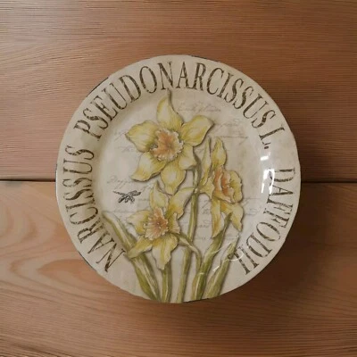 Pottery Barn «Большая сервировочная тарелка» ботанический цветочный нарцисс 15 дюймов коттеджный сад - Изображение 1 из 4