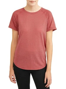 Athletic Works Women's Active Tie Back T Shirt Size X-Large (16-18) Red Texture - Picture 1 of 2
