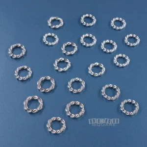 20 Sterling Silver 5mm Mixed Twisted Rope Closed Jump Ring Connector #33135 - Picture 1 of 4