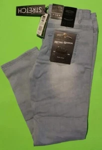 Retro Stitch Jeans Boys 14 Light Blue Stone washed Faded Stretch Denim Length 36 - Picture 1 of 5