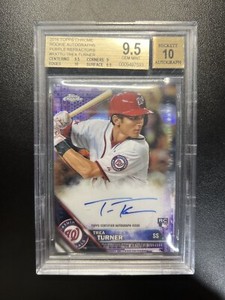 2016 Topps Chrome TREA TURNER Purple /250 Rookie RC Auto BGS 9.5/10 GEM PMJS