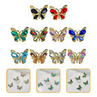 10x cyrkonie motyle charmsy 3D do manicure i biżuterii JD