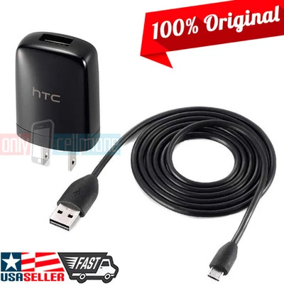NEW Original OEM HTC Wall Home Charger microUSB Data Sync Cable for ONE M7 M8 - Image 1 of 4