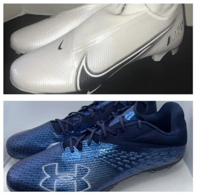 Nike & Under Armour Lot Of 2 Sz 16 Football Cleats Vapor Edge Pro 360 Blur Smoke - Image 1 of 4