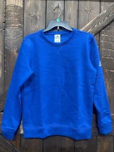 Adidas Kid's blue  Fleece Crew  S97349 Size Large #489N - Picture 1 of 4