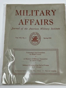 VINTAGE Military Affairs Journal Of The American Military Institute Vol. VII, #1 - Picture 1 of 1