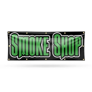 Smoke Shop 13 Unzen Vinyl Banner Schild mit Metallösen Schwerlast einseitig - Bild 1 von 21