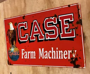 CASE Farm Machinery Equipment Distressed Looking Aluminum Sign Tractor - Picture 1 of 1