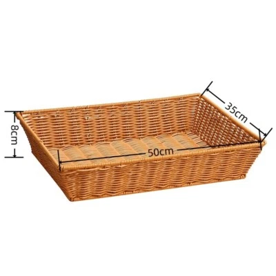 Vassoio Cesto rettangolare intrecciato vimini vintage per bomboniere 50*35*8CM - Immagine 1 di 2