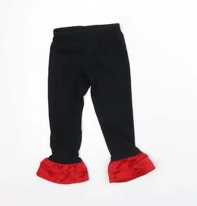 Rare Editions Girls Black Cotton Blend Capri Trousers Size 2-3 Years - Picture 1 of 12