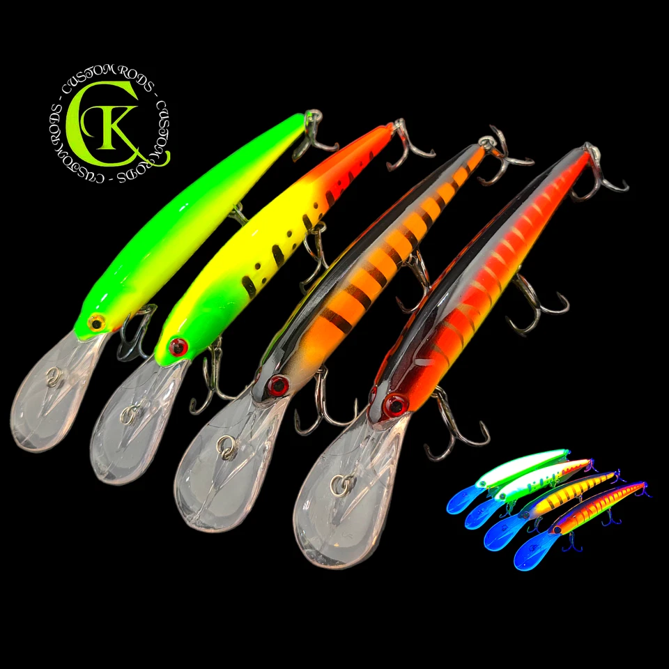 4x 16,5cm Wobbler Swimbait UV Kunstköder Schleppen Tiefläufer Pike Zander Dorsch - Bild 1 von 1