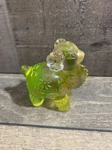 Liuligongfang Vaseline Limettengrünes Glas chinesischer Tierkreis traditionelle Ram Ziege - Bild 1 von 12