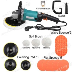 1600W Polisher Car Electric Machine Waxer Tool 180mm 150mm Sander Buffer Pad kit - Picture 1 of 12