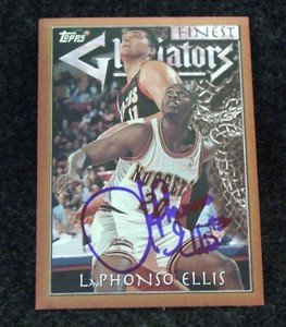 LaPhonso Ellis - Signed/Autographed 1996-97 Topps Finest  Card #80 - Nuggets
