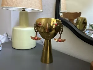 MCM Joaquín Taller Tinta Ecuador Metal y Rojo Turquesa Busto Arte Escultura - Imagen 1 de 10