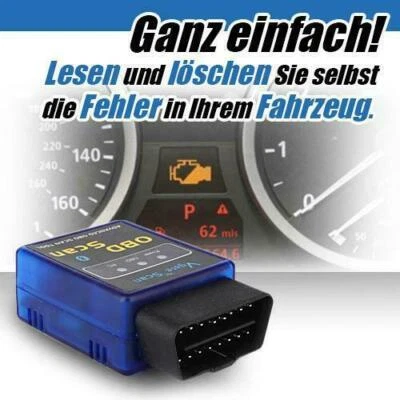 V-1 Mini OBD2 Bluetooth Adapter Android Für VW BMW MERCEDES OPEL FORD VOLVO - Bild 1 von 4