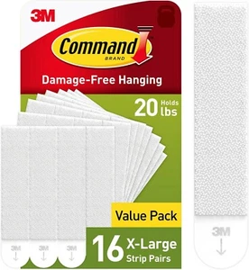 Command 20 lb XL Heavyweight Picture Hanging Strips 16 Pairs (32 Command Strips) - Picture 1 of 8