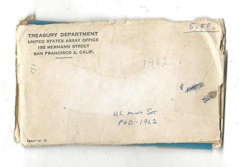1962 p+d 10-piece uncirculated mint set Cover