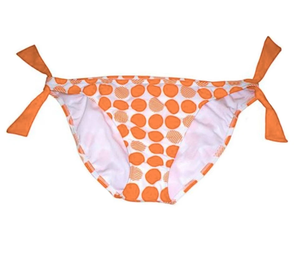 Parte inferior de bikini OP blanco naranja círculos para mujer junior traje de baño (XL 15-17) NUEVO CON ETIQUETAS Foto 1 de 1