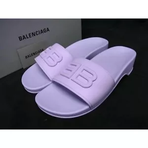 BALENCIAGA Shoes 697607 Pool Bb Rubber Sandals Size 38 (Approx. 25cm) Light - Picture 1 of 5